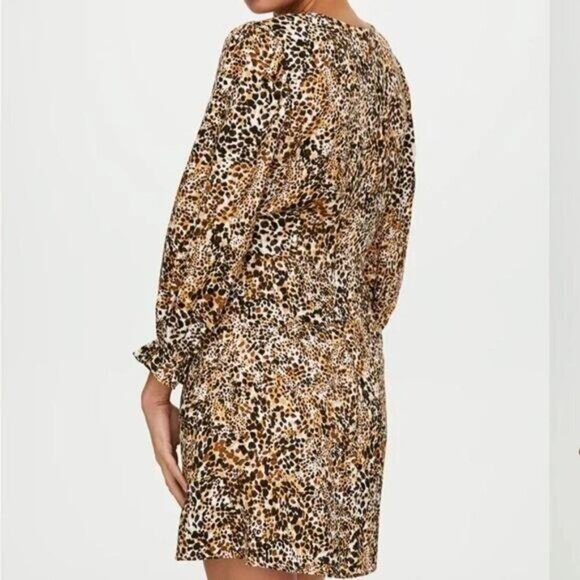WILFRED Aritzia Baroque Leopard Print Fit And Flare Mini Dress Sz 2 - Picture 3 of 8